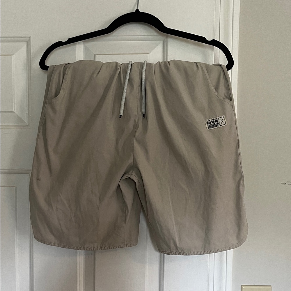 Beige Drawstring Shorts